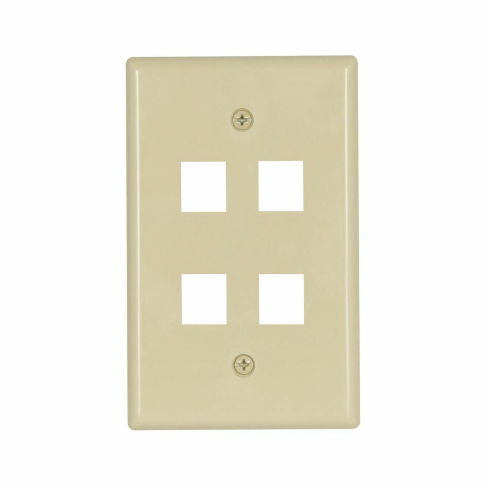 Eaton Modular wallplate, 4 Port Modular, MidSize, IV