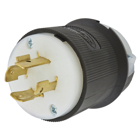 Twist-Lock Edge Plug with Spring Termination, 20A, 3P 480V, L16-20P, Black and White Nylon