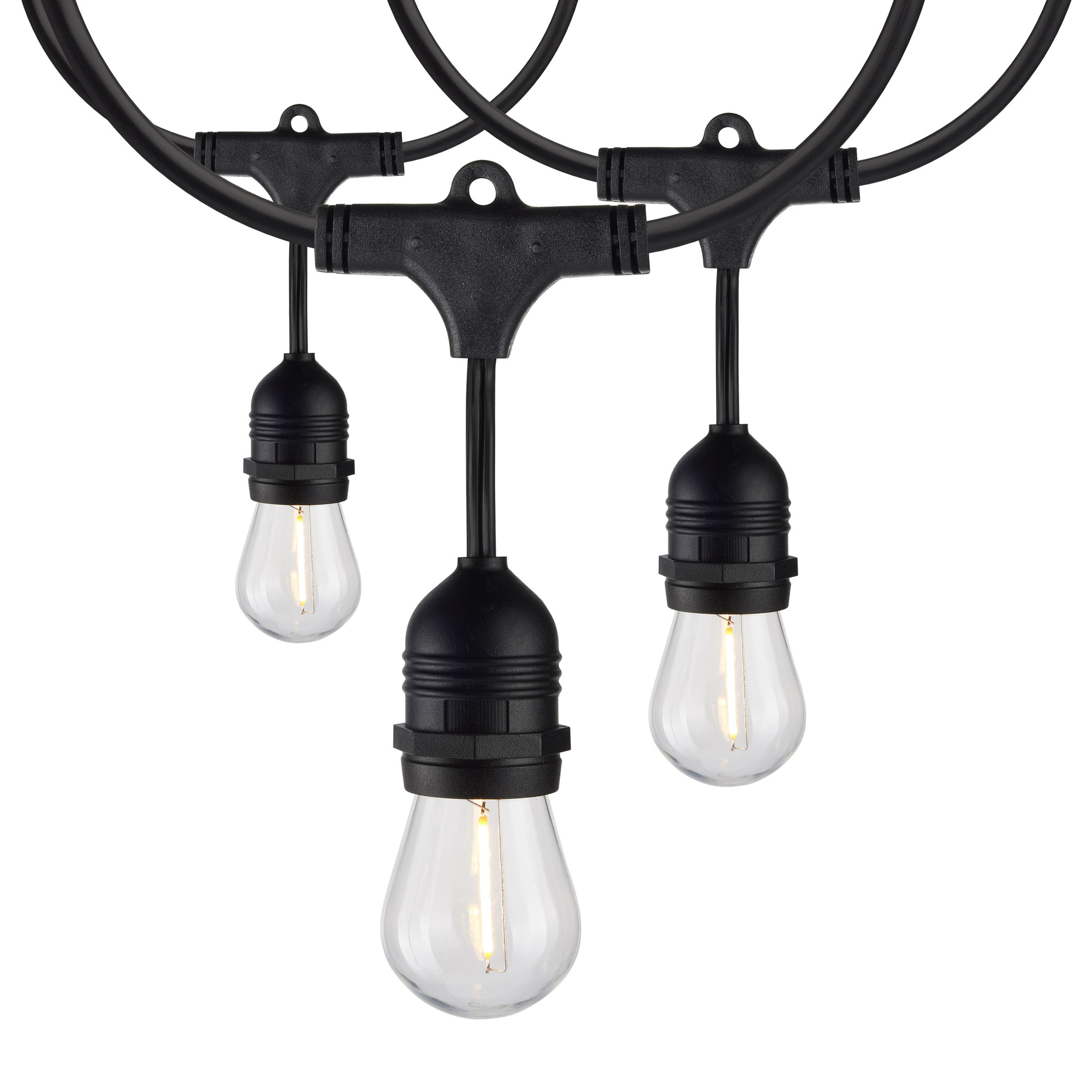 60-Foot LED String Light Fixture Commercial with 24-S14 Lamps - 2200K - 120 Volts