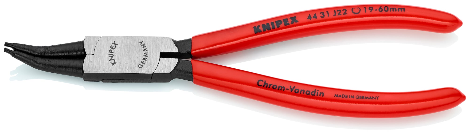 Internal 45° Angled Snap Ring Pliers-Forged Tips, 7 1/4 in., Plastic coating, 5/64 in. Tips