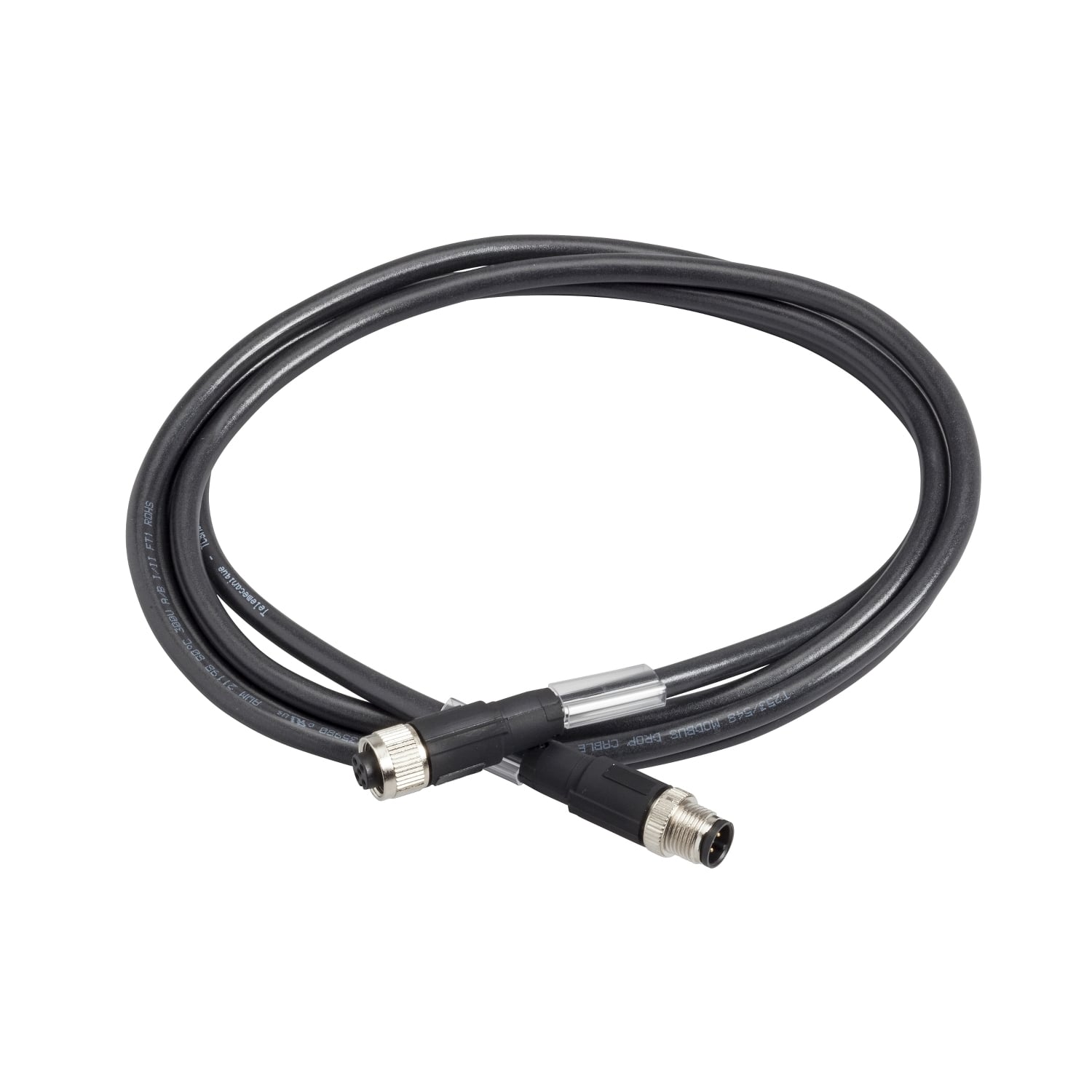 Radio frequency identification XG, Modbus shielded cable, M12 male connector, M12 female connector, IP67, 2 m