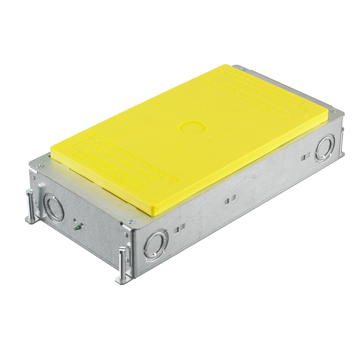 Concrete Floorboxes, Galvanized Stamped Steel Box, Recessed, 2-Gang CFB Series Box for Rectangular Covers, 2.50" Minimum Depth of Pour