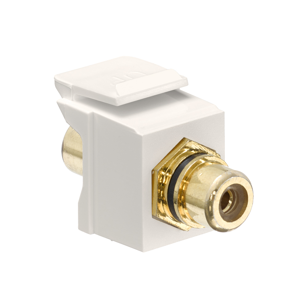QuickPort RCA, Gold-Plated Connector with Black Stripe, Light Almond