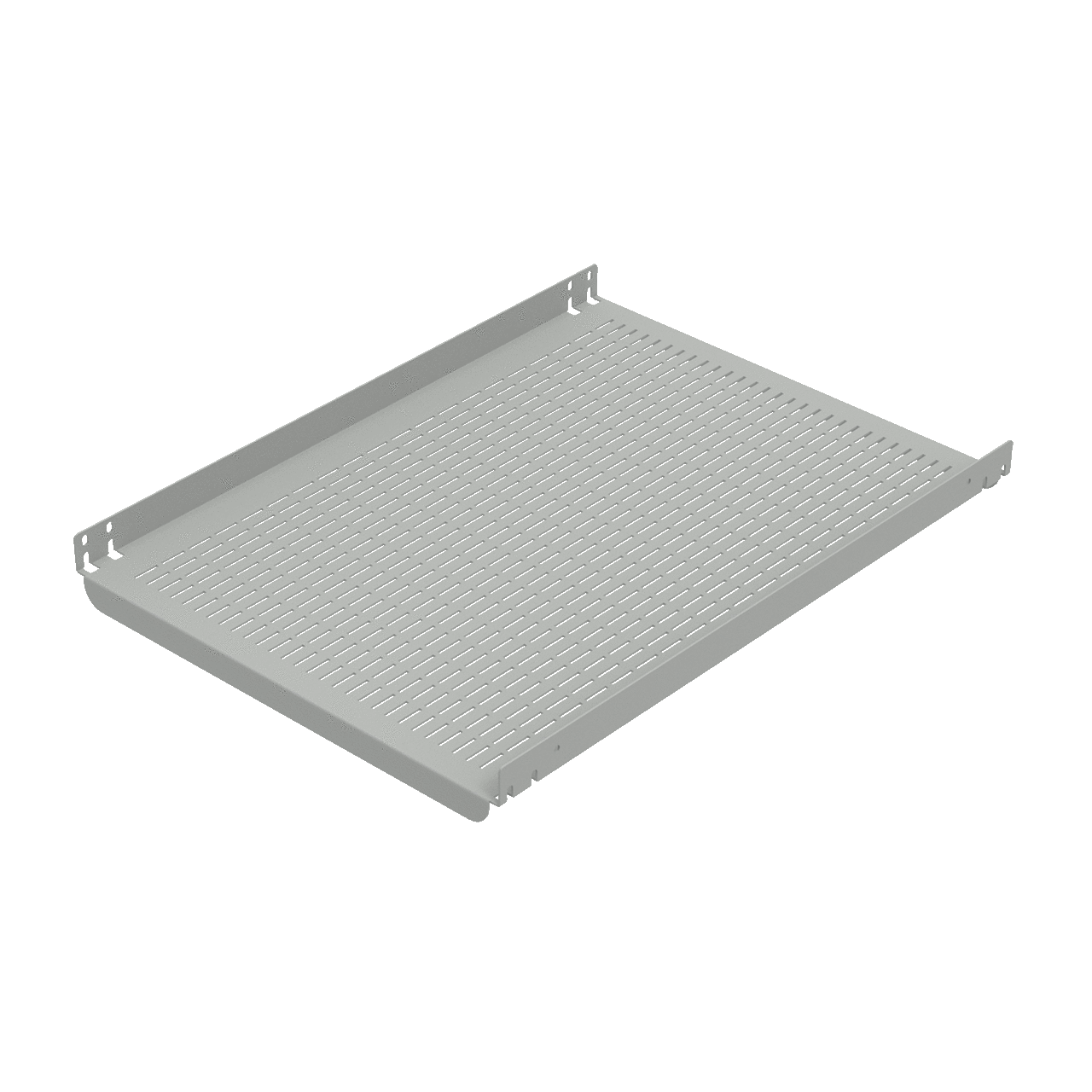 Fixed Shelf, fits 19 in Rack A, Light Gray, Steel