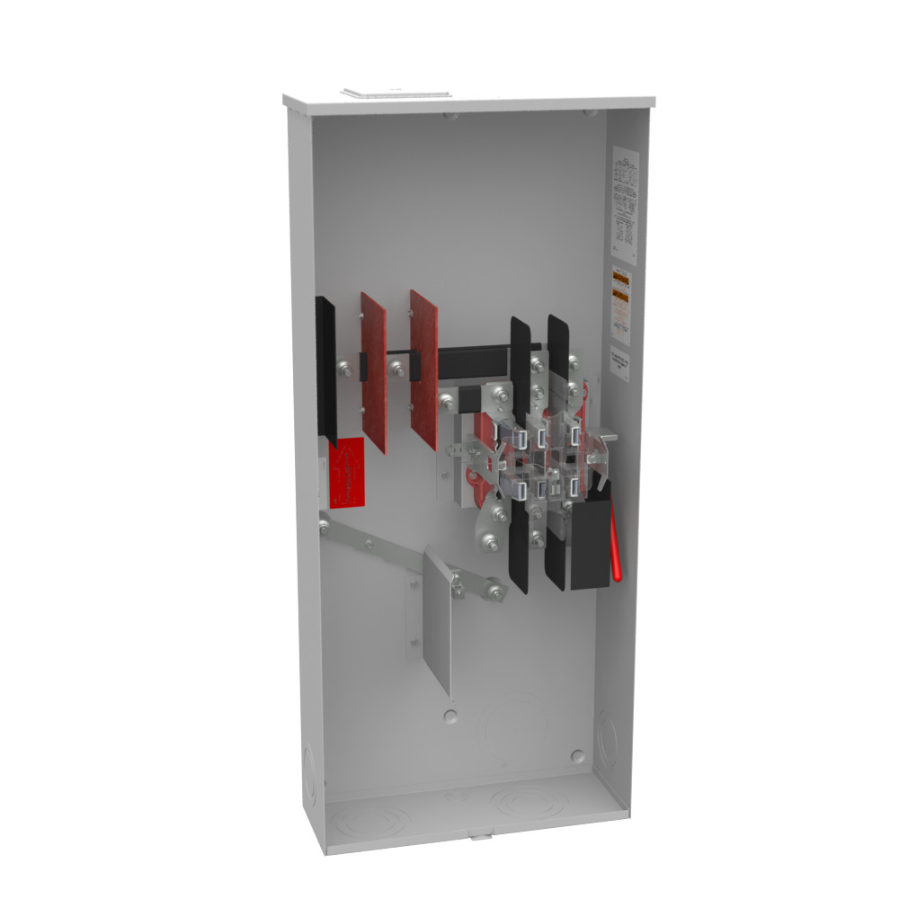 U4013-X 7 Term, Ringless, Large Closing Plate, Lever Bypass, 320 Amp, Side Bussed