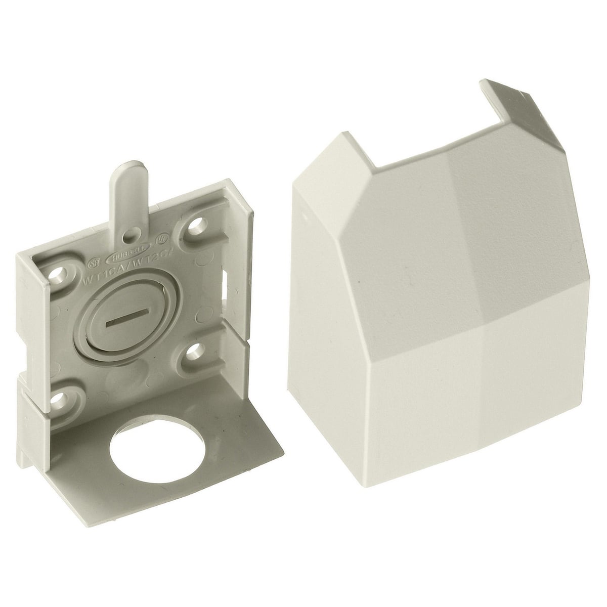 PW1CA Extruded Low Profile Non-Metallic Standard Conduit Adapter/Ceiling Fitting With 1/2 in and 3/4 in Concentric Knockouts, 0.3 sq-in, For Use With WallTrak PW1 Latching Non-Metallic Raceway