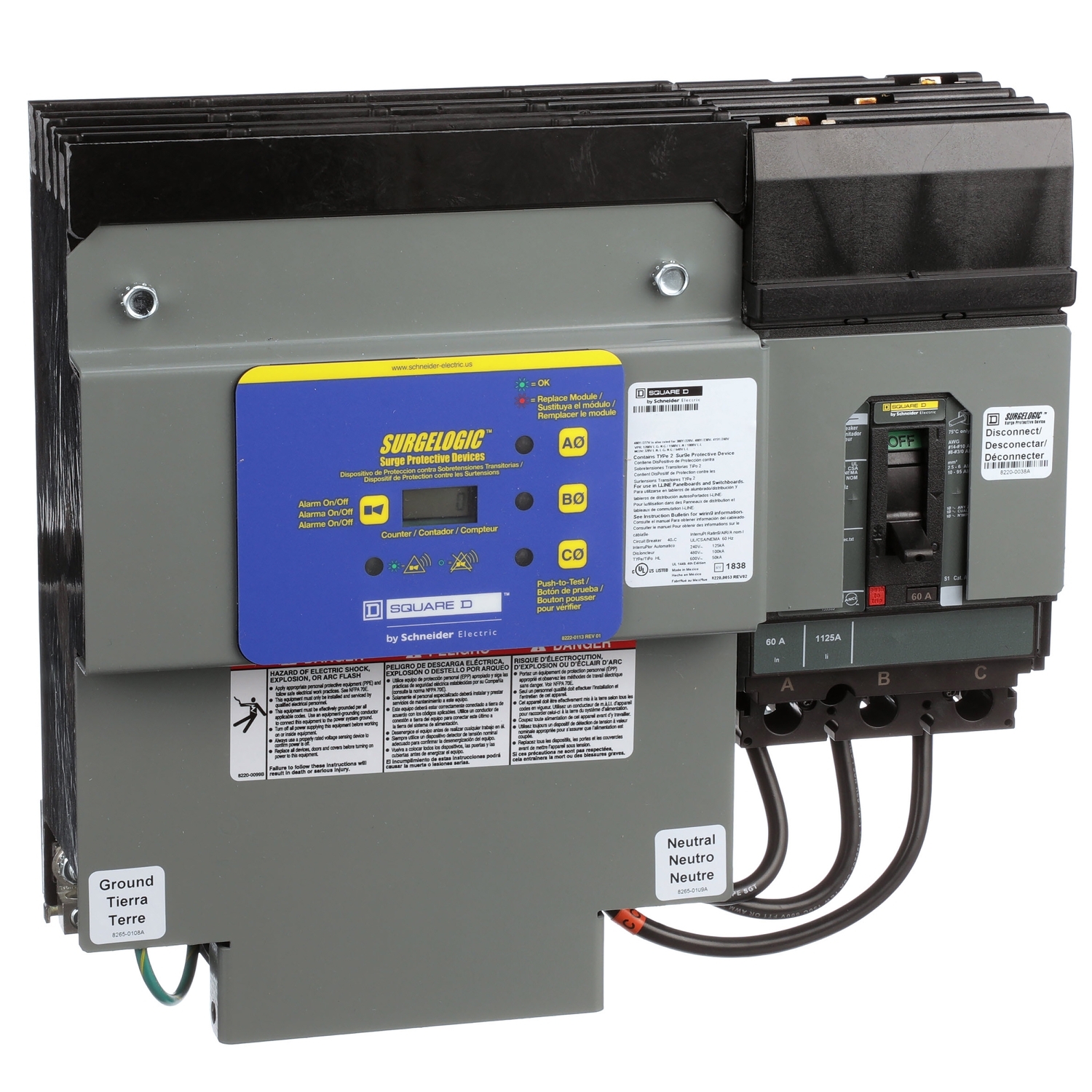 Surge protection device, Surgelogic, HL, 120kA, 480Y/277VAC, 3 phase, 4 wire, SPD type 1