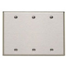 3-Gang No Device Blank Wallplate, Oversized, Box Mount, Stainless Steel