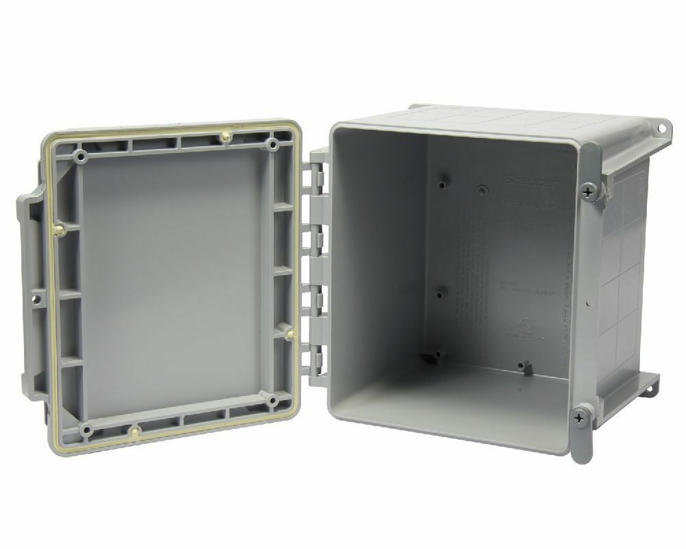 JBXH887 8"x8"x7" PVC JUNCTION BOX HINGED SCEPTER JBOX