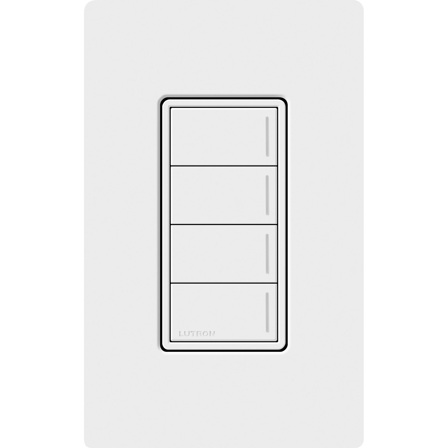 RadioRA 3 Sunnata RF 4-Button Keypad (default printing), 120-277 V, 50/60 Hz, 0.25 A, white