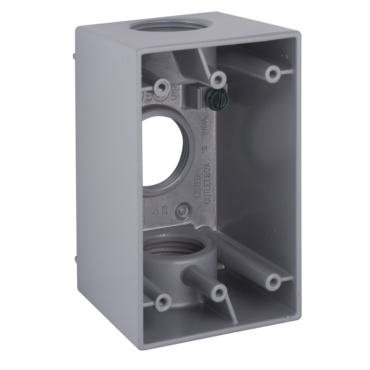 2-5/8 In. Deep, with Lugs - Three Threaded Outlets - 4-1/2 In. x2-3/4In., (3) 1 In. Outlets