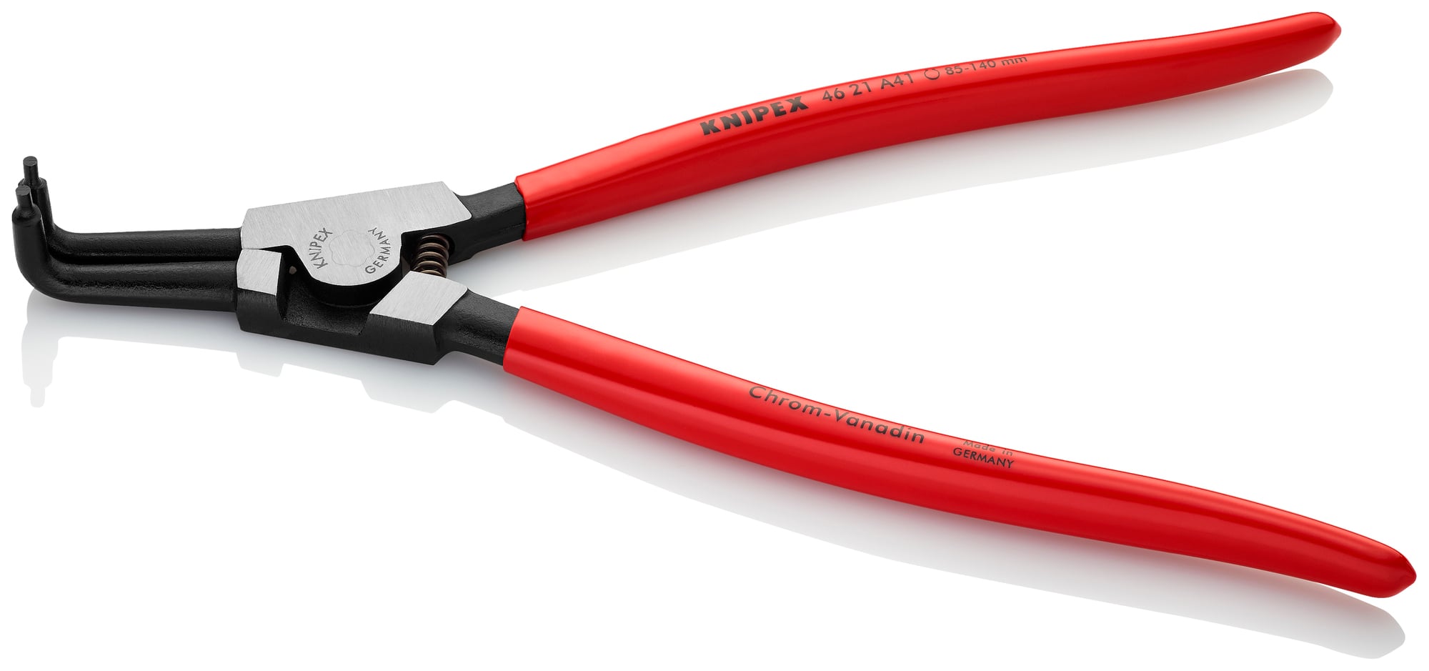External 90° Angled Snap Ring Pliers-Forged Tips, 12 in., Plastic coating, 1/8 in. Tips