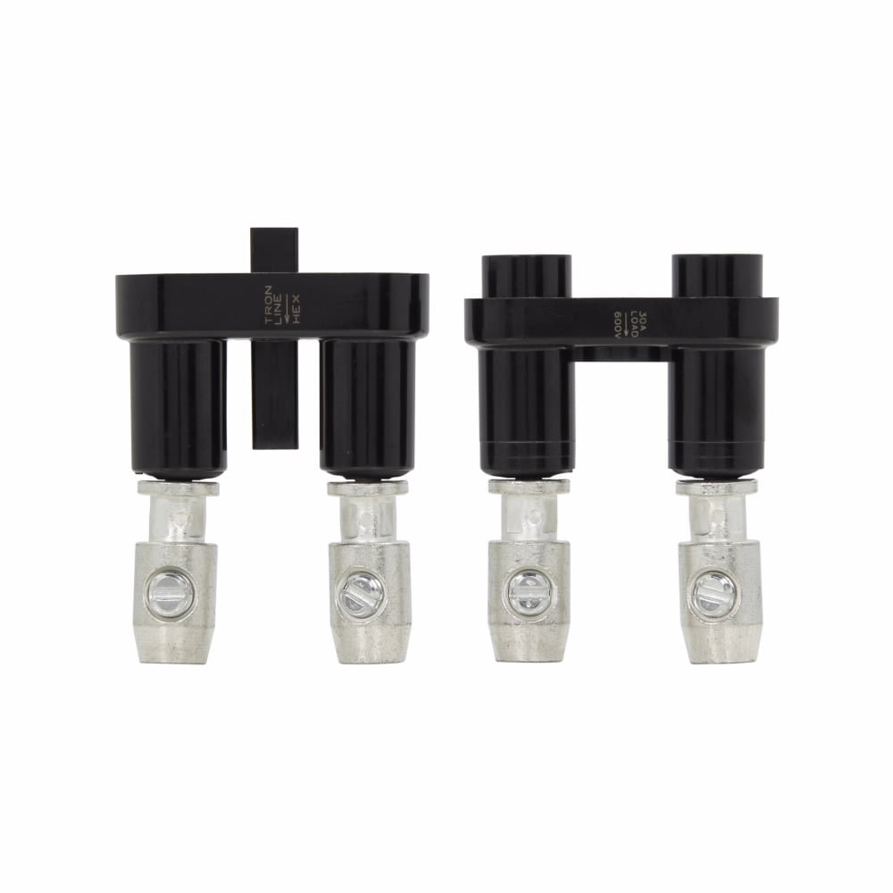 Eaton Bussmann series HET inline fuse holder, 600V, 0-30A, Loadside: Copper setscrew (1) #12-3, Lineside: Copper setscrew (1) #12-3, Two-pole