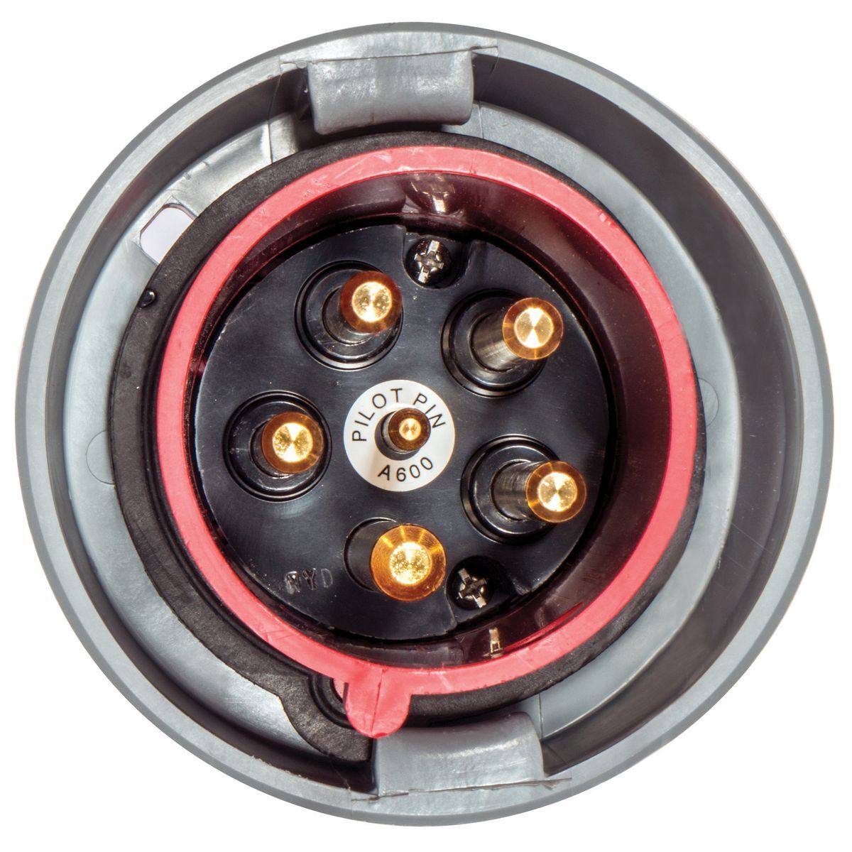 Heavy Duty Products, IEC Pin and Sleeve Devices, Industrial Grade, Male, Plug w/ Pilot Pin, 60/63 A, 200/346-240/415 V;220/380-240/415 V, 4-Pole 5-Wire Wire Grounding, Terminal Screws, Red, 4X and IP69k