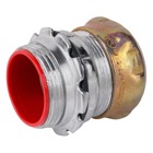 Compression Connector, Raintight and Insulated, Conduit Size 3/4 Inch, Material Zinc Plated Steel, For use with EMT Conduit