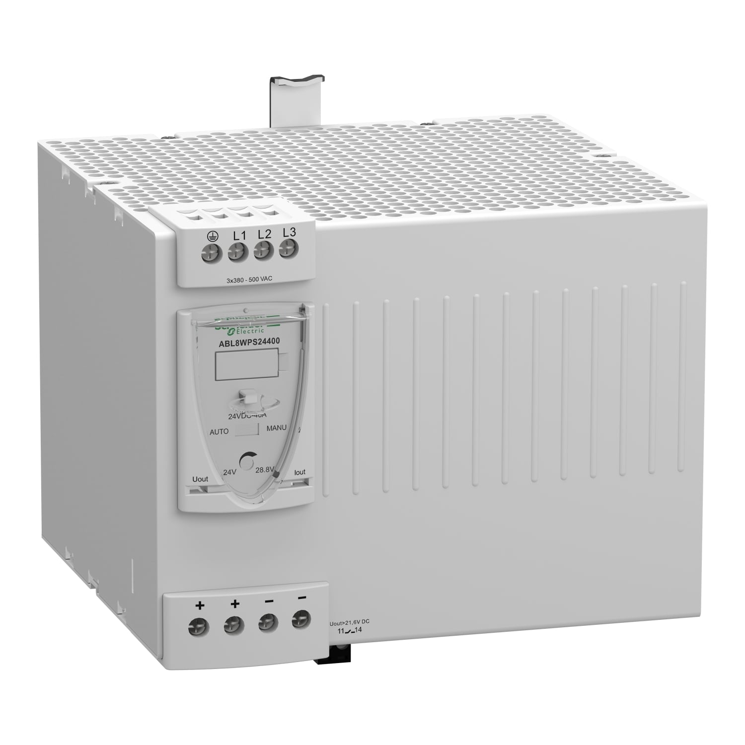 Regulated switch power supply, modicon power supply, 3 phases, 380 to 500V, 24V, 40A