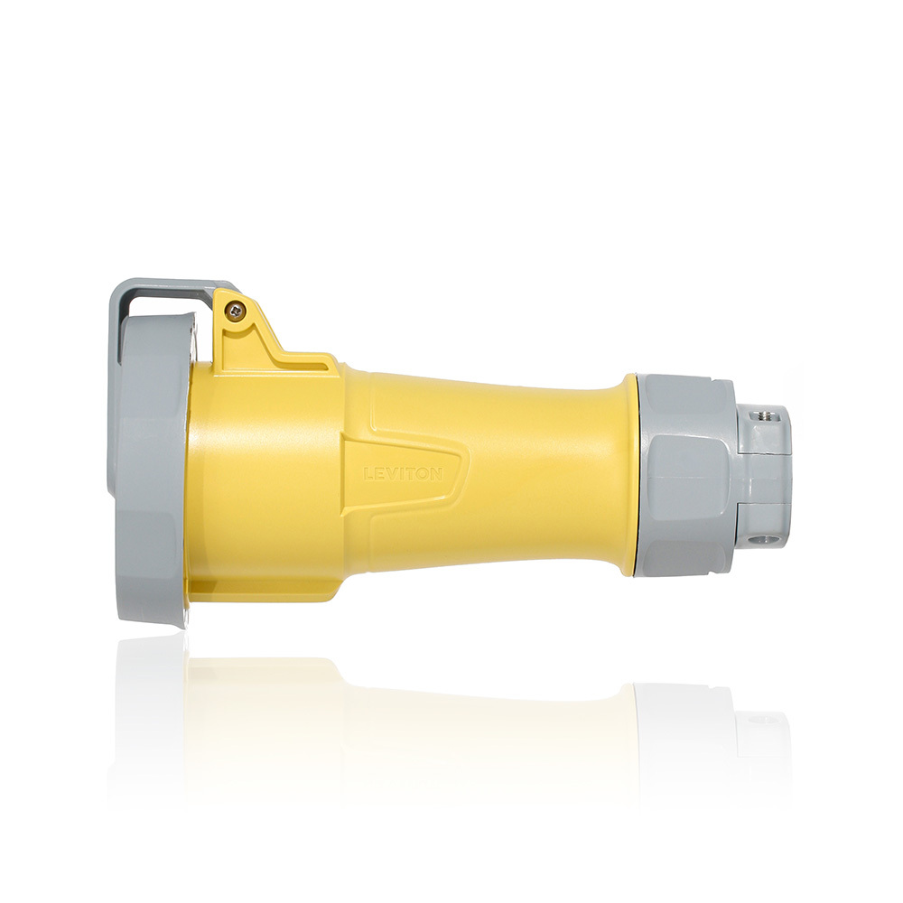 30 Amp, 125 Volt 3-Phase, 2P, 3W, LEV Series North American-Rated IEC 60309-1 & 60309-2 Pin & Sleeve Connector, Industrial Grade, IP66-IP67-IP68-IP69K, Watertight - Yellow