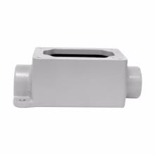 Eaton Crouse-Hinds series PowerGard back box, Copper-free aluminum, Single-gang, Through feed, 3/4"