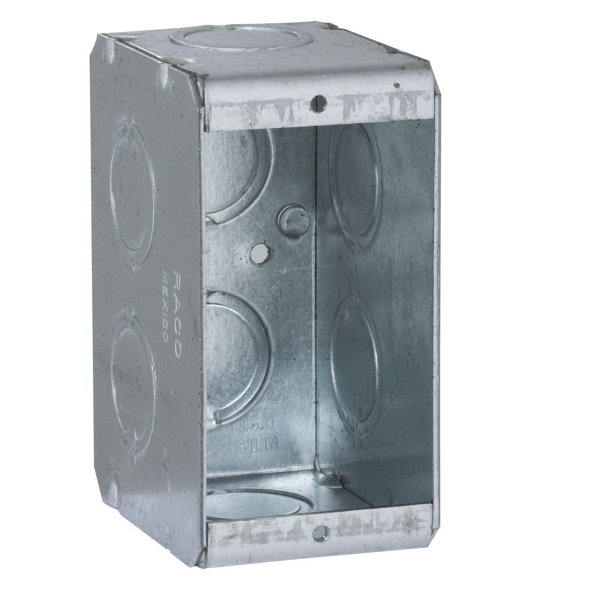Masonry Bx., 2-1/2 In. Dp. Nongangable w/Conduit KO's, 1-Gang,1-31/32In. Wide