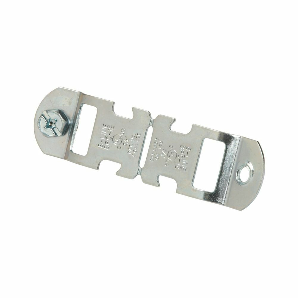 Eaton B-Line series conduit support fasteners, Conduit and cable, 1" Height, 1" Length, 1" Width, 0.185lbs, Rigid or EMT conduit size: 1.5", Break-apart conduit clamps, 200 lbs load capacity, Pre-galvanized