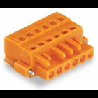 1-conductor female connector; CAGE CLAMP; 2.5 mm; Pin spacing 5.08 mm; 10-pole; Screw flange; 2,50 mm; orange