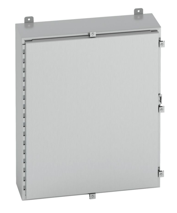 20206-4XS 1-Door Electrical Enclosure, 20 in W x 6 in D x 20 in H, NEMA 4X/IP66 NEMA Rating, 304 Stainless Steel