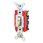 20 Amp, 120/277 Volt, Toggle 4-Way AC Quiet Switch, Extra Heavy Duty Grade, Self Grounding, Back and Side Wired, Ivory