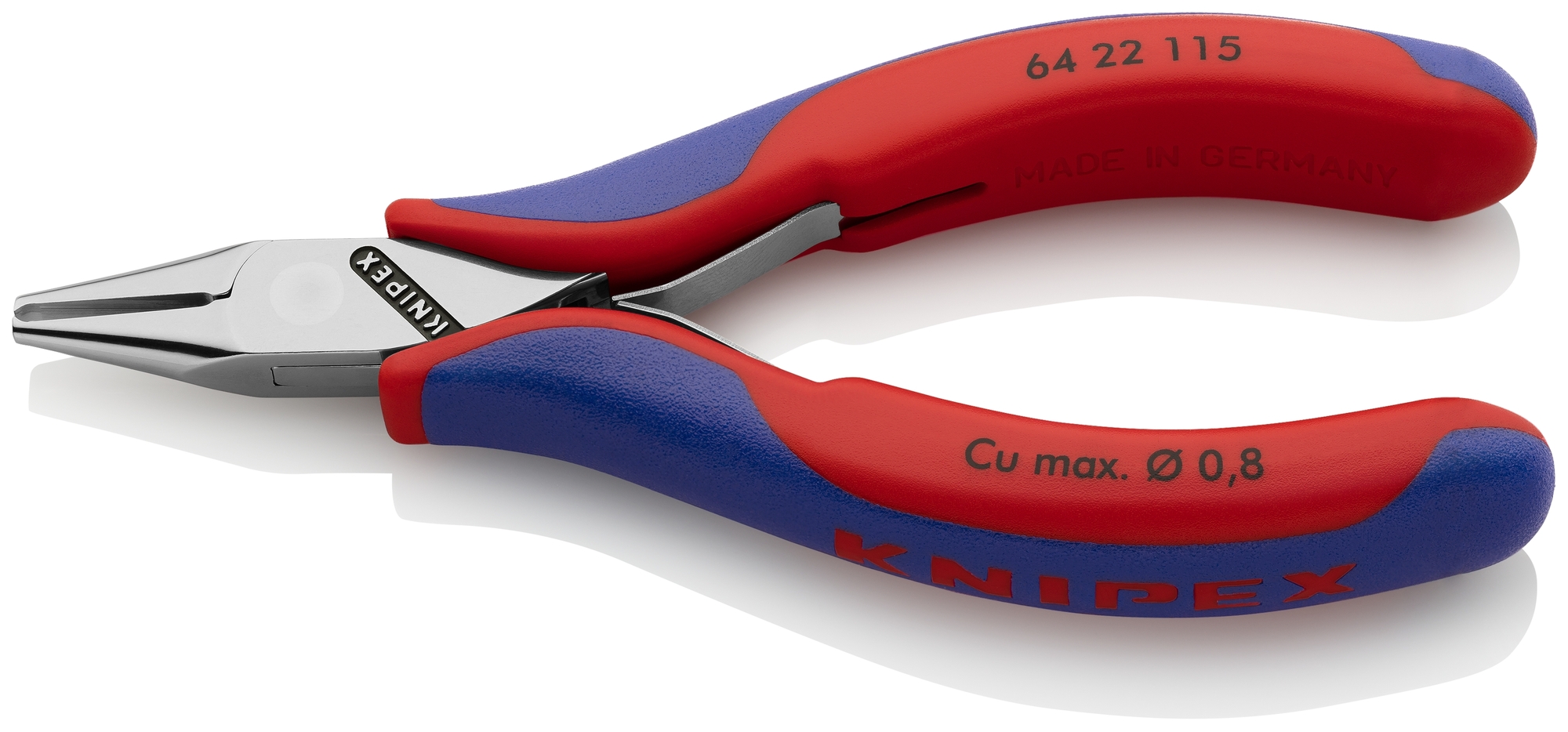 Electronics End Cutting Nippers, 4 1/2 in., Multi-Component, Polished, Semi-flush with Small Bevel Cut, End Cutter Head, Up to 1/32 in. Soft Wire, 90°