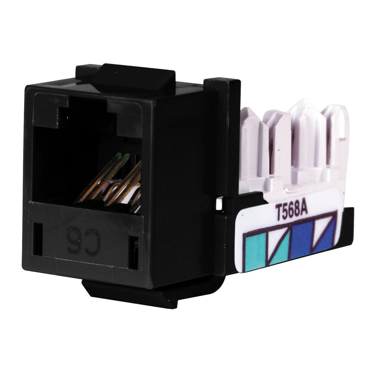 Telephone/Data, Jack, XCELERATOR, Cat 6, Black, 25 Pack