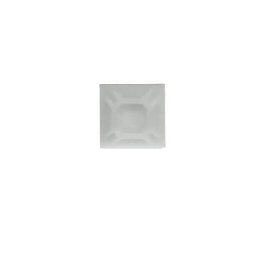 Cable Tie Mounting Base, Natural Nylon 6.6 for Temperatures up to 70 Degrees Celsius (158 F), Length of 18.79mm (0.74 Inches), Width of 18.79mm (0.74 Inches), Height of 5.08mm (0.20 Inches), Mechanical Strength 40 Newtons (9 Pounds), Hole Size #4, Synthetic Rubber Adhesive Mounting Method, 100 Pack