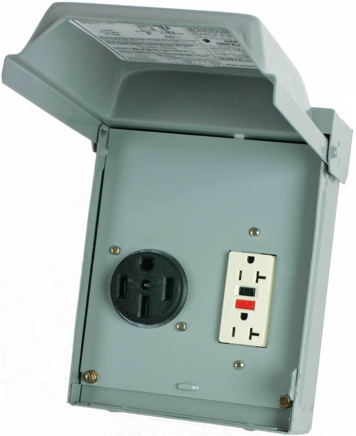 Midwest Electric?s Temporary Power and Power Outlets are a means of providing power required by various construction trades, residential sites, and mobile electrical applications.  Temporary Power and Power Outlets offer one or more receptacles, with or without overcurrent protection, disconnecting, metering, and/or pedestal mounting functions, in a single enclosure of G-90 zinc-coated steel.  The NEMA 3R rainproof enclosure is lockable and engineered to provide maximum protection against weather, vandalism, and normal field use.