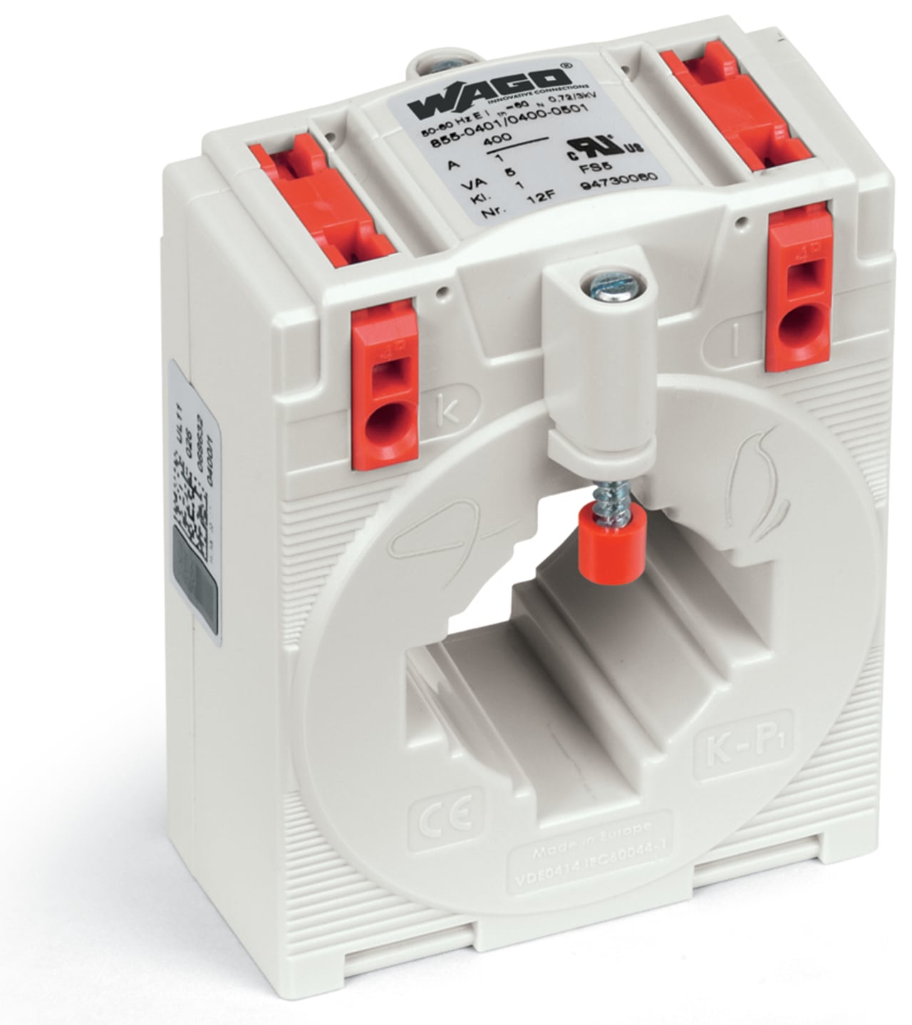 Plug-in current transformer; Primary rated current: 400 A; Secondary rated current: 1 A; Rated power: 5 VA; Accuracy class: 1