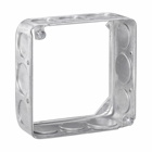 Eaton Crouse-Hinds series Square Extension Ring, 4", Drawn, 1-1/2", Steel, (8) 1/2", (4) 3/4", 21.0 cubic inch capacity