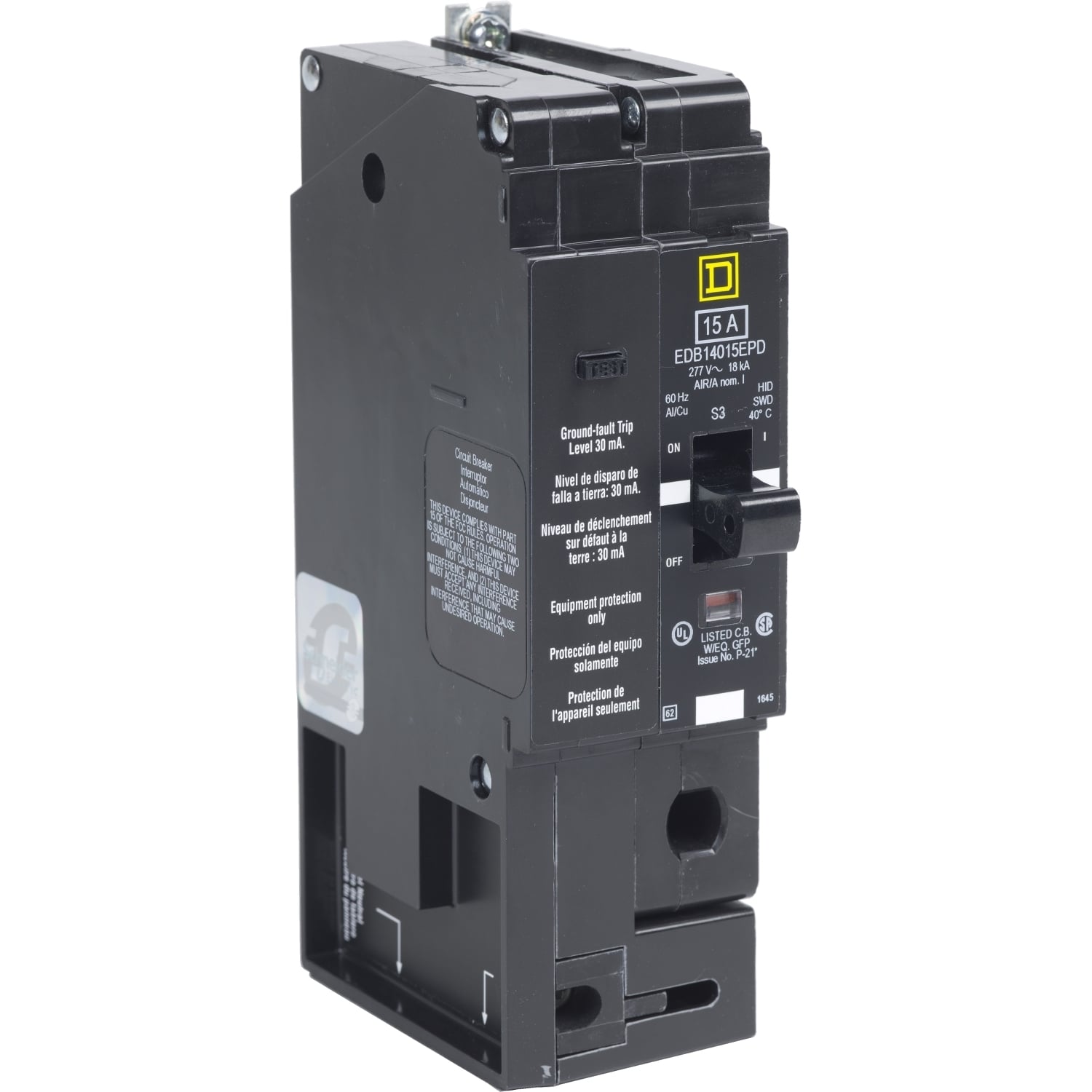 EJB14030EPD Miniature Circuit Breaker, 30 Amp, 1 Pole, 277V