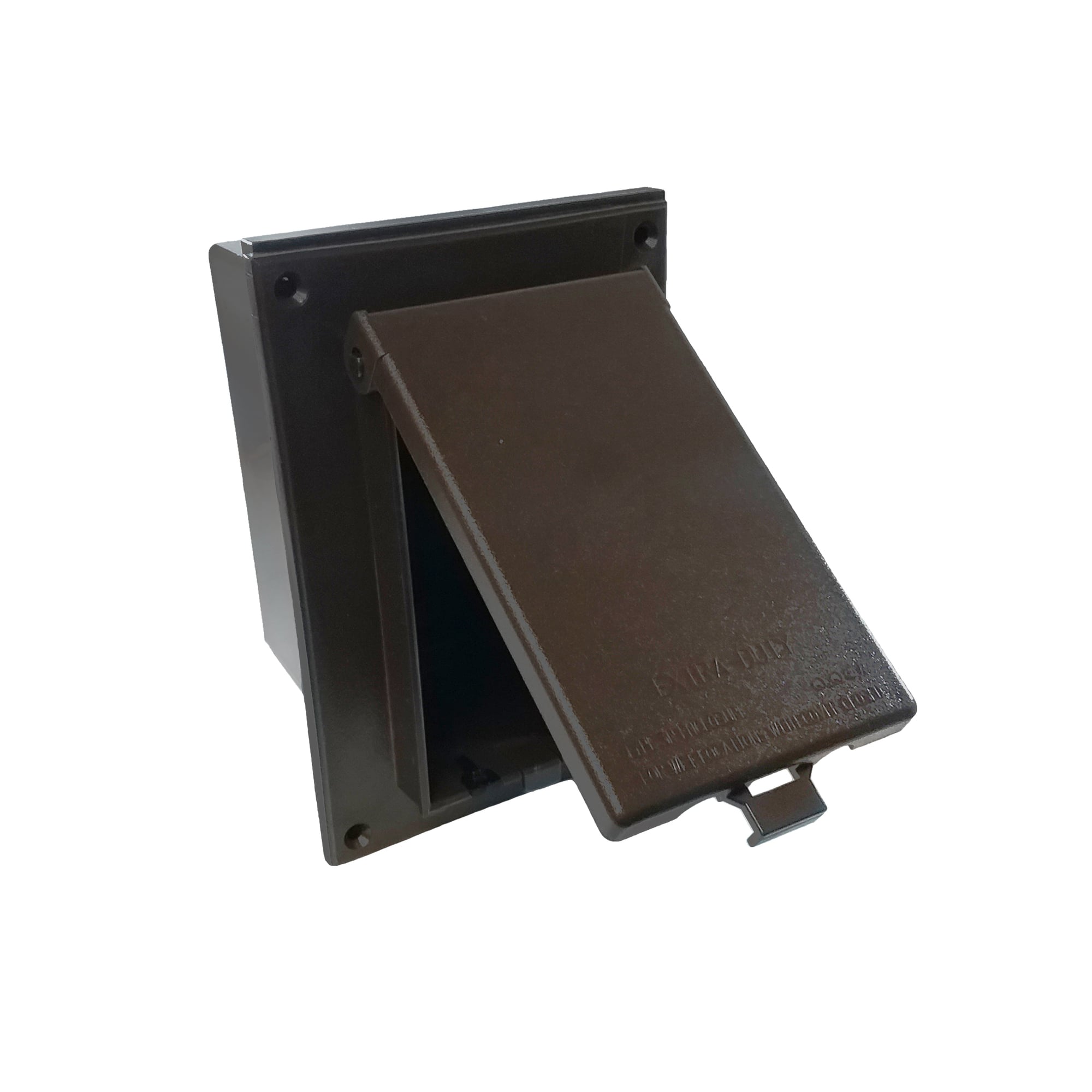 Low profile Inbox with adapter sleeve for new brick. Vertical with weatherproof while in use brown cover and brown box.