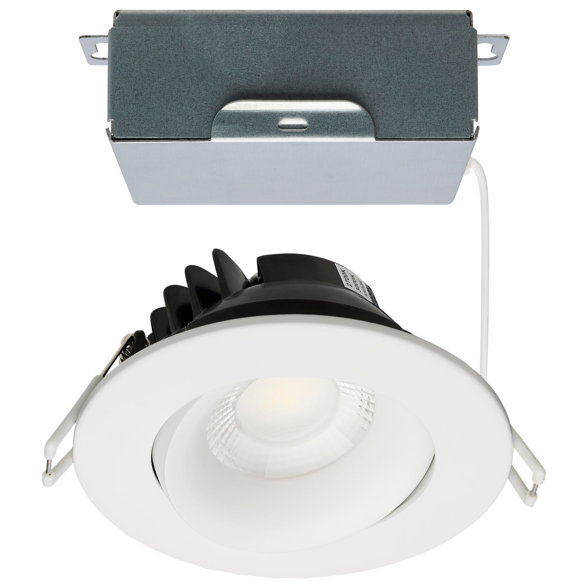 12W LED Downlight - Gimbal 3.5 in - CCT Select - Round - Remote Driver - White - 840L 120V