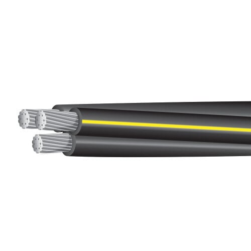 Triplex Underground Residential Distribution (URD) Wire, Aluminum Conductor, 1/0-1/0-2, 8000 Series, Brenau, 1000 Foot Reel