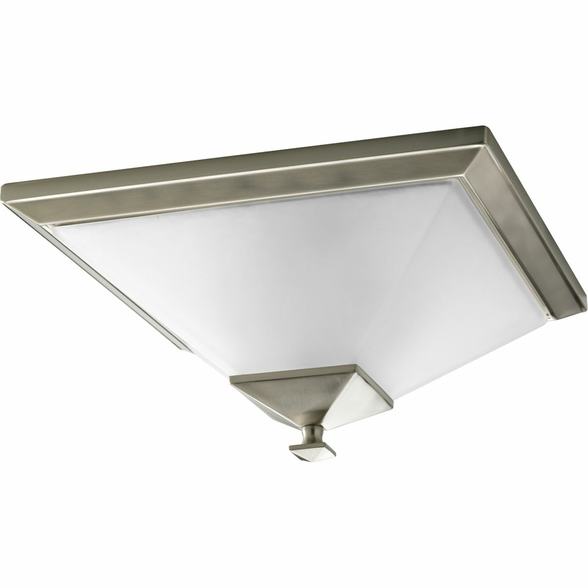 Popular from turn-of-the-century through the 1930's, this artistic style continues to see renewed popularity due to it's clean, simple and honest designs. Clifton Heights' Brushed Nickel two-light close-to-ceiling features unique arching linear arms which support square etched glass to provide a softly diffused lighting effect. The Clifton Heights Collection creates a modern interpretation of two blended styles: Craftsman and Mission.