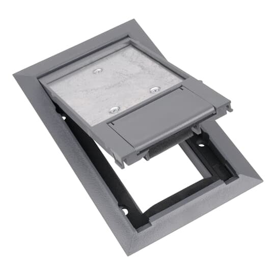 Recessed Service Floor Box Cover, Length 8-1/8 Inches, Width 5-1/8 Inches, Gray, Polycarbonate with 5/32 Inch Steel Plate