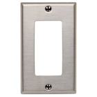 1-Gang Decora/GFCI Device Decora Wallplate/Faceplate, Standard Size, 302 Stainless Steel, Device Mount, Stainless Steel, Brushed Finish
