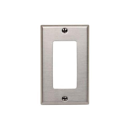 84401-40 Decora Standard Size Wall Plate, 1 Gangs, 2-3/4 in W x 4-1/2 in H, 302 Stainless Steel