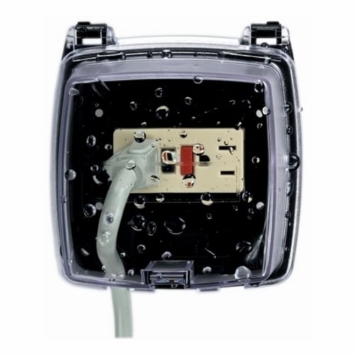The WEATHER CVR STD  1 OR 2 GANG This Plastic In-Use Covers are easy to install and shipped with gasket, mounting screws, base cover assembly, and patented inserts for serve  applications, such as schools and commercial buildings.