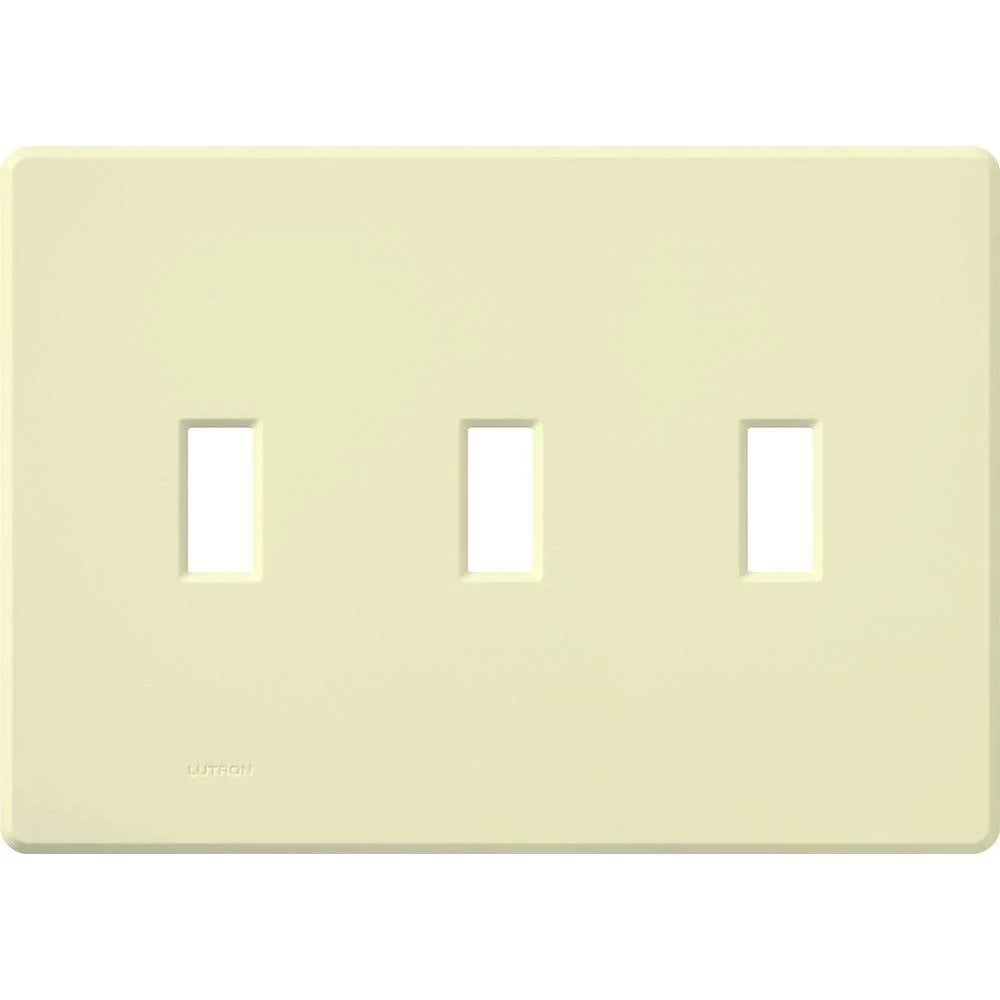 Fassada, Gloss, Three-gang wallplate in almond