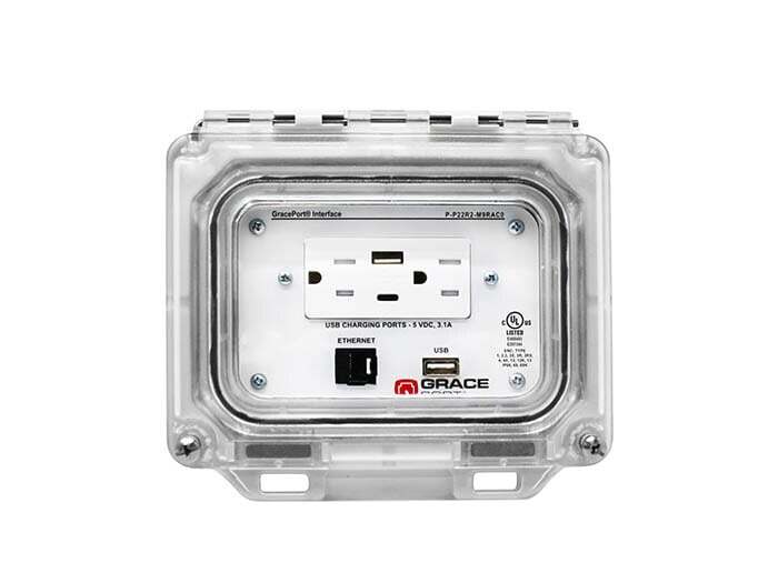 UL LISTED PANEL INTERFACE CONNECTOR, USB TYPE A/F TO USB TYPE A/F, CATEGORY 5E ETHERNET, MAGNETIC SEAL PANEL INTERFACE CONNECTOR, NEW COMPONENT
