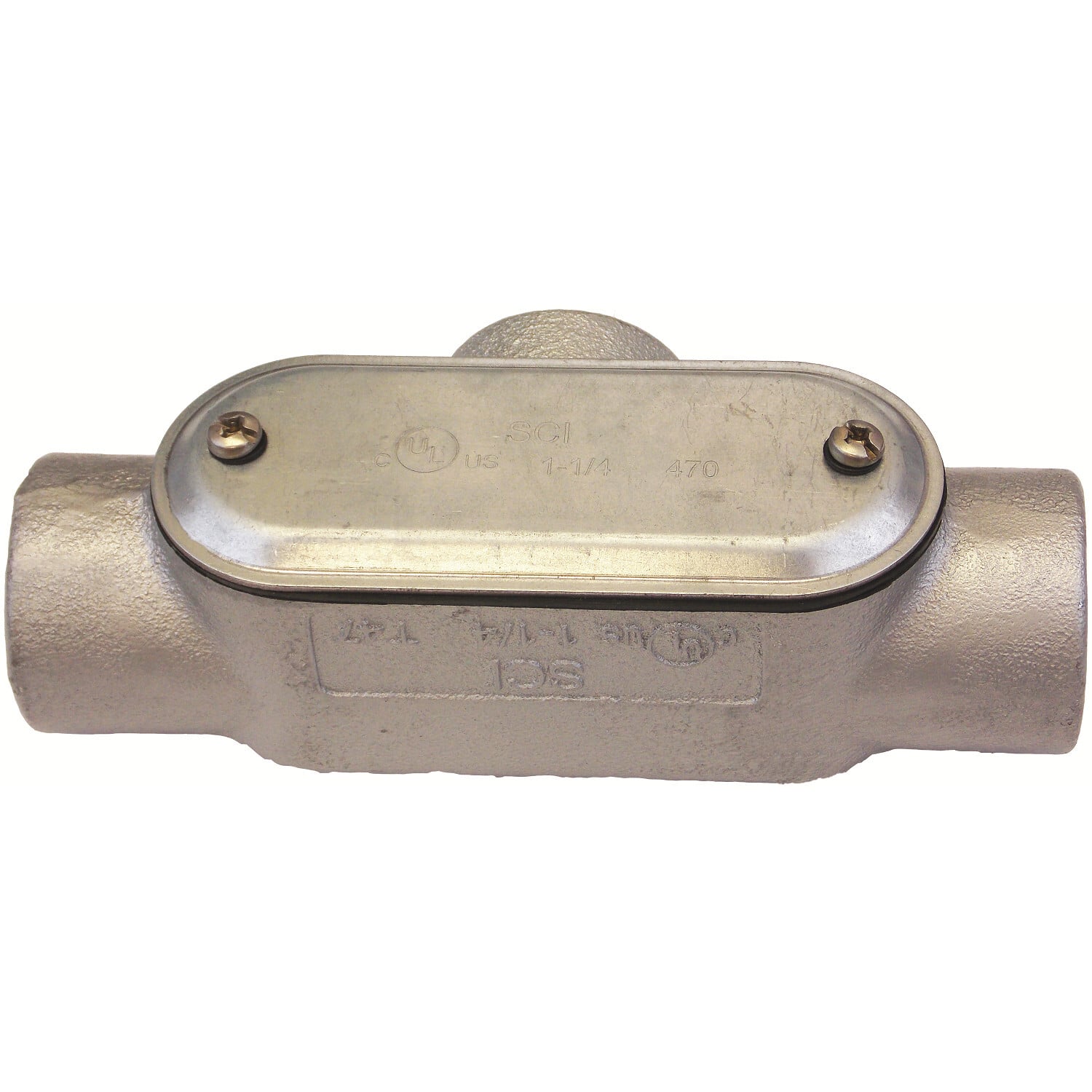 3/4"  Threaded T Conduit Body W/Steel Cover & Gasket Form 7 Grey Iron
