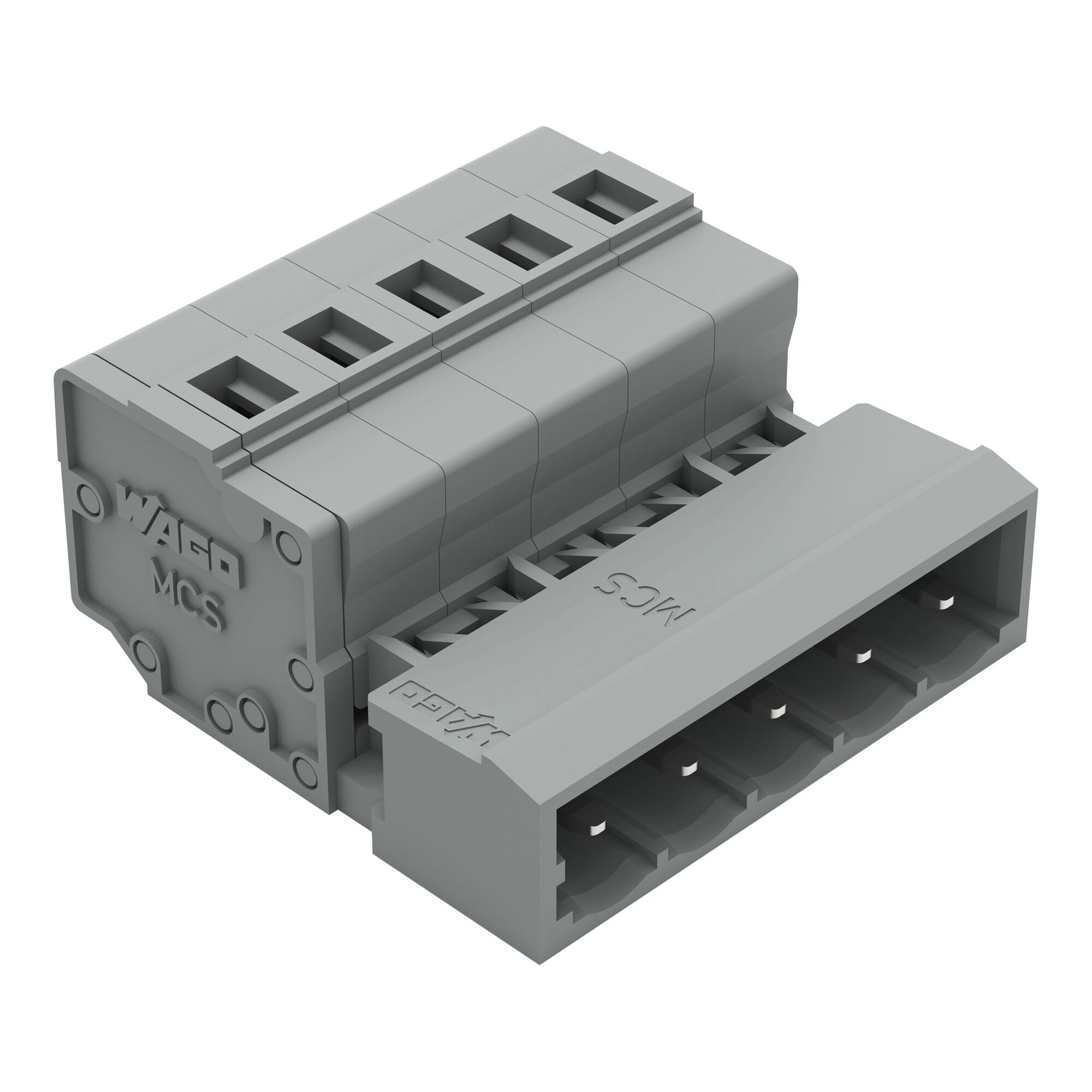 1-conductor male connector; CAGE CLAMP; 2.5 mm; Pin spacing 5 mm; 5-pole; 2,50 mm; gray