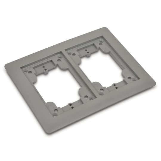 Two Gang Carpet Plate for Floor Boxes for Power and Communications, Length 7-5/8 Inches, Width 6-1/8 Inches, Gray, Polycarbonate