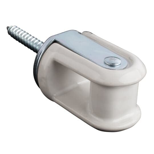 Holder, Wire, Head Length 2.83 Inches, Hole Diameter 0.98 x 0.92 Inches, Screw Length 2-1/4 Inch, Porcelain
