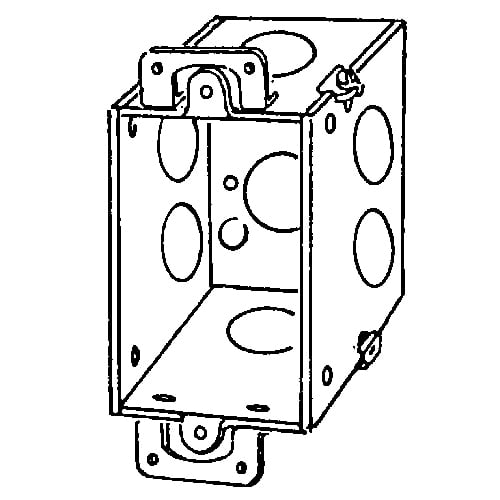 Features:Gangable, With 1/2 IN Conduit Knockout, Standard:UL E18095, Number Of Outlet:7, Material:Steel, Size:2 X 2.75 X 3IN, Cubic Capacity:14CI