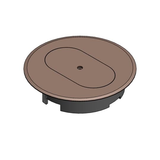 Cover for Round Floor Box, Diameter 5.69 Inches, Color Caramel, Non-Metallic, For use with Duplex Devices